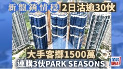 新盘销情稳 2日沽逾30伙