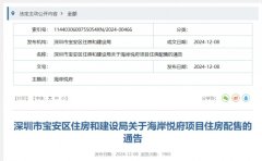 配售均价5.04万/平 宝安区